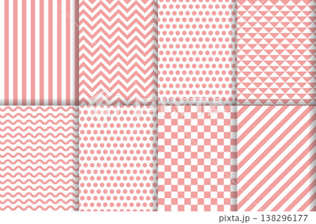 シンプルなパターン背景セット ピンク シンプルなパターン背景セット ピンク 138296177