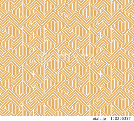 Abstract geometric pattern with stripes, lines. Seamless vector background. White and golden ornament. Simple lattice graphic design Abstract geometric pattern with stripes, lines. Seamless vector background. White and golden ornament. Simple lattice graphic design 138296357