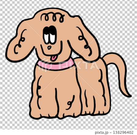 Cute hand drawn illustration of puppy shape wearing pink collar for decoration, dog cartoon, characters, comic, pet shop, vet, adopt rescue animal, foster home, shelter, house, park, yard, playtime Cute hand drawn illustration of puppy shape wearing pink collar for decoration, dog cartoon, characters, comic, pet shop, vet, adopt rescue animal, foster home, shelter, house, park, yard, playtime 138296402