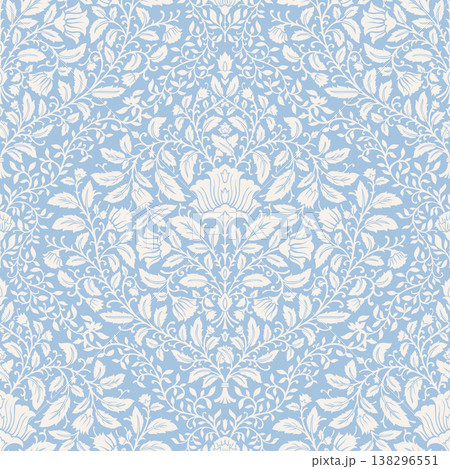 Dense Intricate Botanical Damask Floral Motif Dense Intricate Botanical Damask Floral Motif 138296551