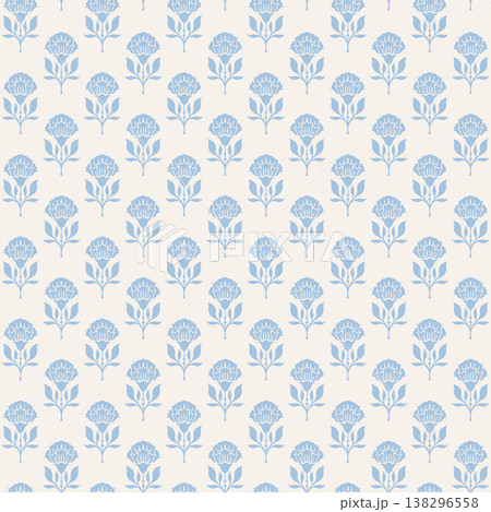 Vertical Botanical Carnation Sprigs Print 138296558