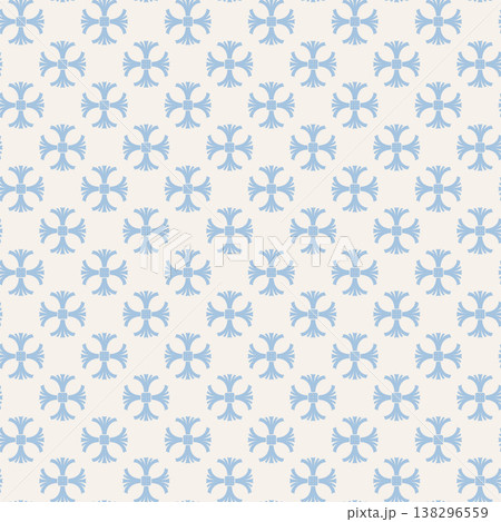Classic Symmetrical Cross Floral Grid 138296559