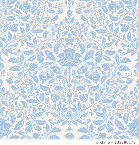 Ornate Royal Blue Damask Floral Collection Ornate Royal Blue Damask Floral Collection 138296575