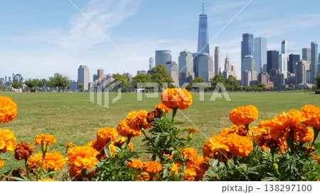 New York City Manhattan Downtown Financial District, World Trade Center tower from New Jersey USA. New York City Manhattan Downtown Financial District, World Trade Center tower from New Jersey USA. 138297100