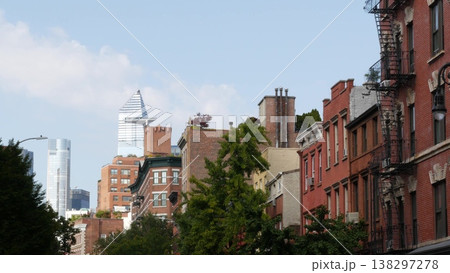 New York City buildings architecture, Manhattan West village Greenwich street, USA. Hudson Yards. 138297278