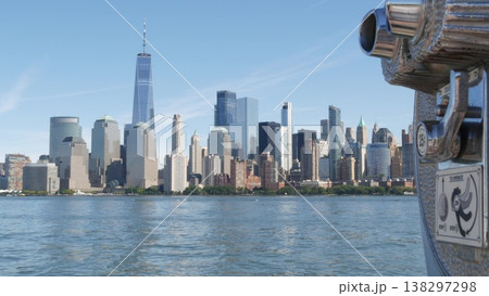 New York City Manhattan Downtown Financial District, World Trade Center tower from New Jersey USA. New York City Manhattan Downtown Financial District, World Trade Center tower from New Jersey USA. 138297298