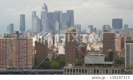 New York City Manhattan Midtown Hudson Yards towers, USA. Skyscraper building skyline from Brooklyn. New York City Manhattan Midtown Hudson Yards towers, USA. Skyscraper building skyline from Brooklyn. 138297313