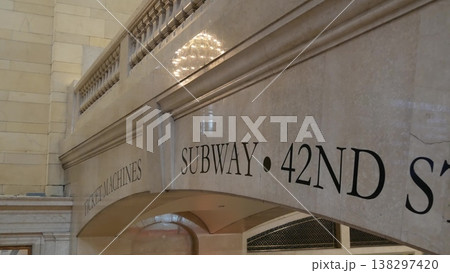 New York Grand Central Terminal on 42 street USA. Inside railway building. American railroad station 138297420