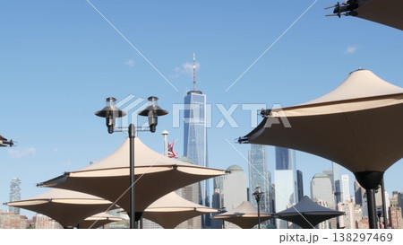 New York City Manhattan downtown financial district skyline, New Jersey Exchange Place United States 138297469