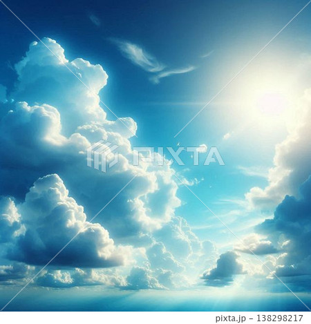 雲の隙間から差す太陽の光 雲の隙間から差す太陽の光 138298217