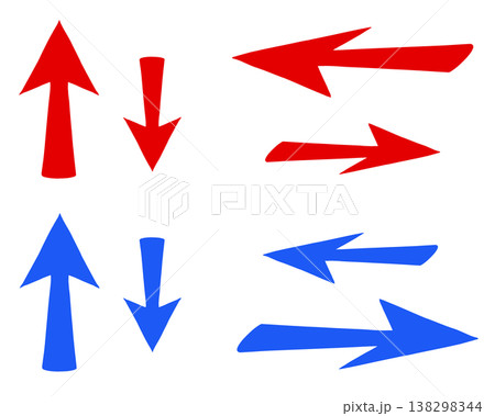 赤と青の矢印 138298344