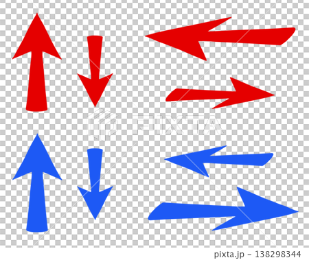 赤と青の矢印 138298344