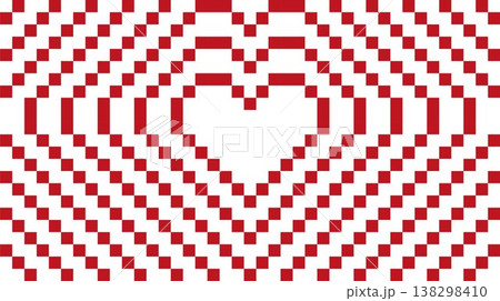 Abstract red pixel heart on white background. 138298410