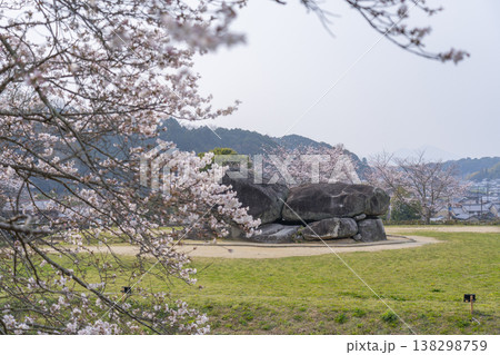 満開の桜に包まれた石舞台古墳 満開の桜に包まれた石舞台古墳 138298759
