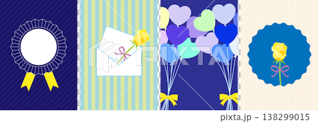 Father's Day message card set (no text) 138299015