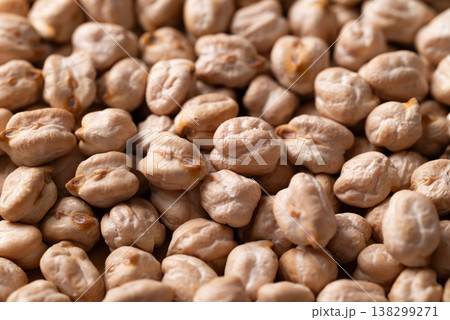 Close up of organic raw chickpeas texture background, healthy food ingredient Close up of organic raw chickpeas texture background, healthy food ingredient 138299271