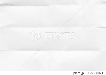 White textured crumpled paper background with horizontal folded creases in minimalist design 138300021