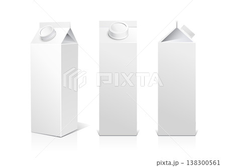 Vector white 3D blank paperboard box food packaging. 138300561