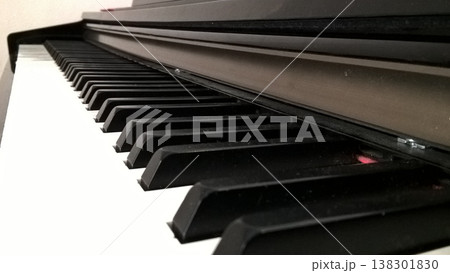 Piano keyboard music instrument black white key closeup classical sound Calm piano keyboard closeup showing black and white key line with soft light reflection creating classical music atmosphere Piano keyboard music instrument black white key closeup classical sound Calm piano keyboard closeup showing black and white key line with soft light reflection creating classical music atmosphere 138301830