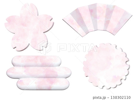 桜をイメージした和風フレーム 138302110