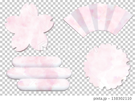 桜をイメージした和風フレーム 138302110