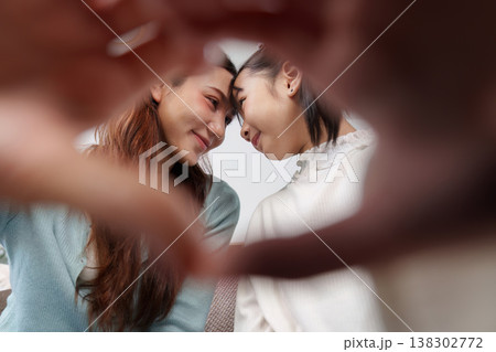 Heartwarming moment between mother and daughter on Mother's Day Heartwarming moment between mother and daughter on Mother's Day 138302772