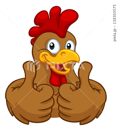 Chicken Cartoon Rooster Cockerel Character 138303575
