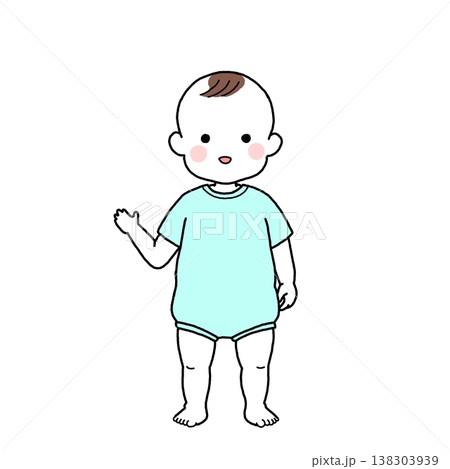 案内をする乳児・赤ちゃんの男の子 138303939