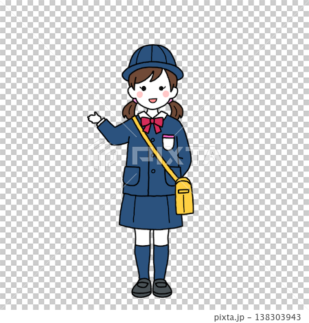 一位身穿制服的幼兒園小女孩擔任導遊。 一位身穿制服的幼兒園小女孩擔任導遊。 138303943