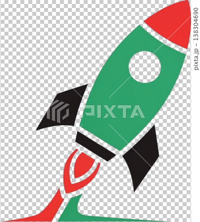 rocket icon on white background 138304690