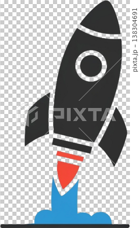space rocket icon on white background 138304691