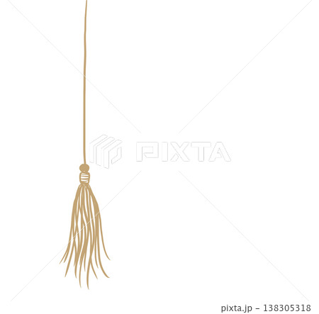 Linear golden tassel. Graduation party hand drawn elements series Linear golden tassel. Graduation party hand drawn elements series 138305318