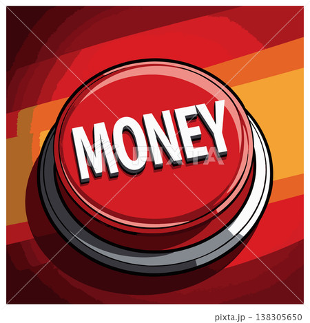 Red Money Button Pop Art raster illustration Red Money Button Pop Art raster illustration 138305650