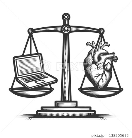 Balance Technology And Human Emotion Concept 138305653