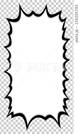 Simple, thick black jagged speech bubble vector graphic, perfectly sized for vertical smartphones. 138305783