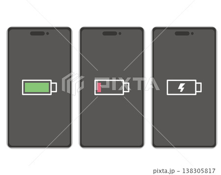 スマートフォン　バッテリー残量表示 138305817