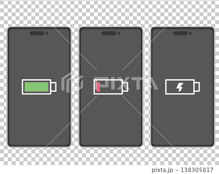 スマートフォン　バッテリー残量表示 138305817