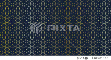 Abstract seamless pattern with a geometric background of polygonal golden lines. Stylish vector texture 138305832