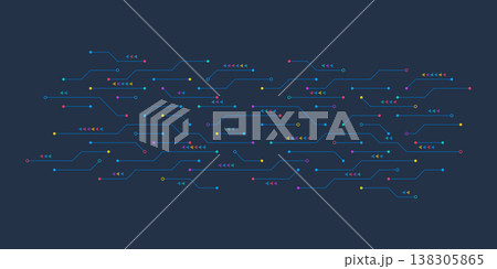 Circuit board texture with communication technology concept. Creative vector illustration Circuit board texture with communication technology concept. Creative vector illustration 138305865