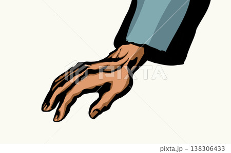 Prayer of blessing and laying on of hands. Vector drawing 138306433