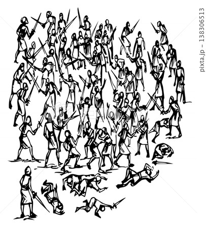 Vector drawing. Battle on the field Vector drawing. Battle on the field 138306513