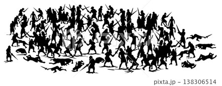 Vector drawing. Battle on the fieldのイラスト素材 [138306514] - PIXTA