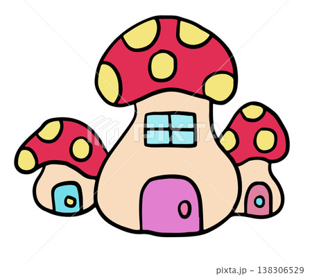 Hand drawn illustration of mushroom homes for decoration, cartoon, nature, garden, plants, tree, sticker, spring, summer, cute patch, brooch, spring, summer, backyard, childhood, plush toy, kid doll Hand drawn illustration of mushroom homes for decoration, cartoon, nature, garden, plants, tree, sticker, spring, summer, cute patch, brooch, spring, summer, backyard, childhood, plush toy, kid doll 138306529