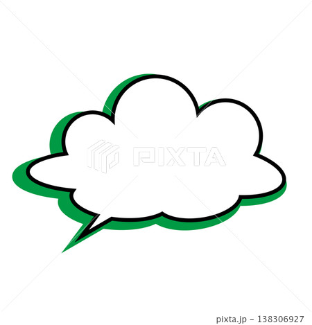 吹き出し 雲型のシンプルなイラスト 吹き出し 雲型のシンプルなイラスト 138306927