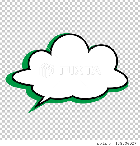 吹き出し 雲型のシンプルなイラスト 吹き出し 雲型のシンプルなイラスト 138306927