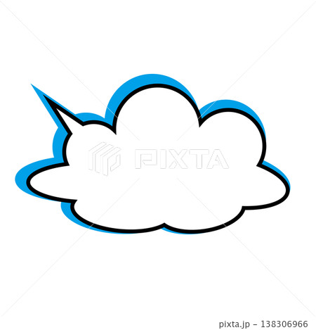 吹き出し 雲型のシンプルなイラスト 吹き出し 雲型のシンプルなイラスト 138306966