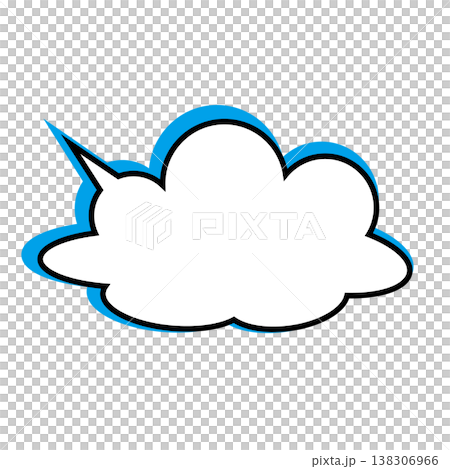 吹き出し 雲型のシンプルなイラスト 吹き出し 雲型のシンプルなイラスト 138306966