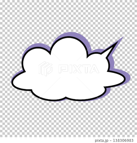 吹き出し 雲型のシンプルなイラスト 138306983