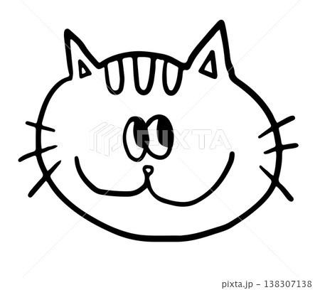 Hand drawn cat face shape outline for kid colouring book, art, sketch, decoration, kitten cartoon, characters, comic, mascot, stickers, tattoo, pet shop, vet, animal, home decor, house, yard, playtime Hand drawn cat face shape outline for kid colouring book, art, sketch, decoration, kitten cartoon, characters, comic, mascot, stickers, tattoo, pet shop, vet, animal, home decor, house, yard, playtime 138307138