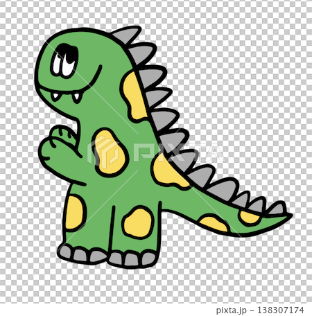 Hand drawn green dinosaur for wild animal, stickers, cartoon character, comic, mascot, plush toy, kid doll, cute patch, shirt print, brooch, standee, department store, icon, emoji, greeting card Hand drawn green dinosaur for wild animal, stickers, cartoon character, comic, mascot, plush toy, kid doll, cute patch, shirt print, brooch, standee, department store, icon, emoji, greeting card 138307174